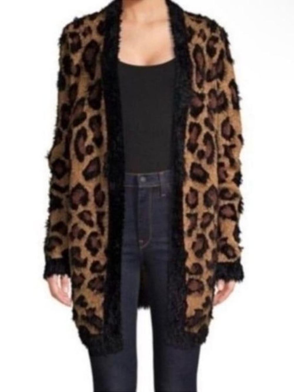 NWOT Lord & Taylor Large Petite Leopard Cardigan Open Front